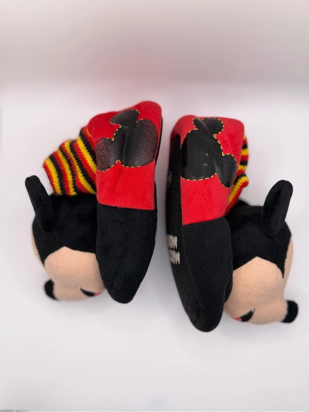 Mickey Mouse Plush Red & Black Kids Slippers